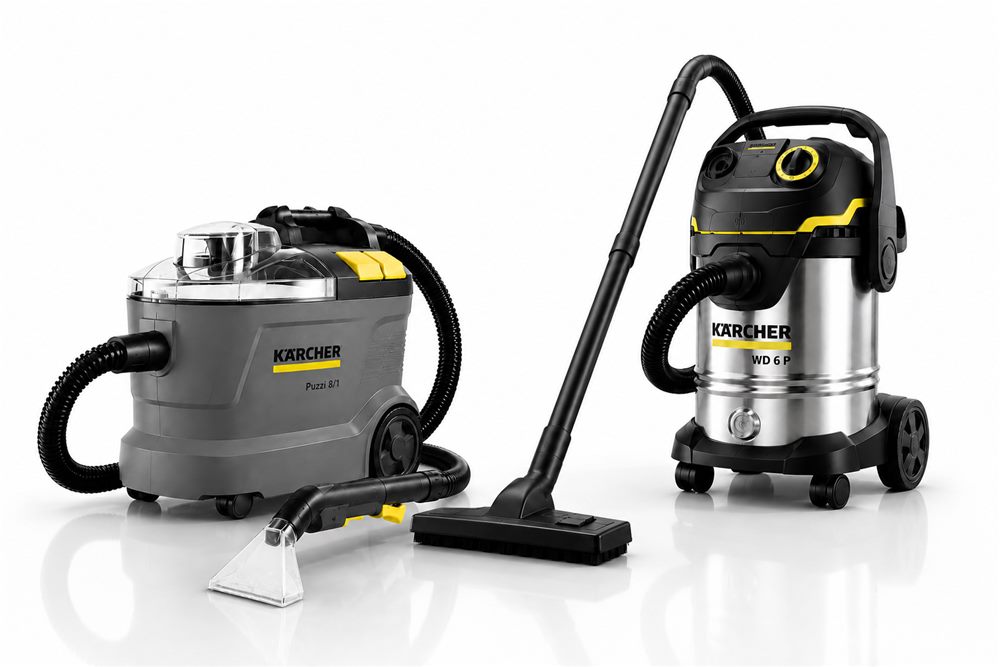 Kärcher Puzzi 8/1 wet vacuum and WD 6 P construction vacuum combo