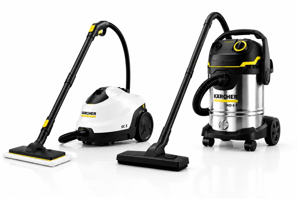 Kärcher SC 3 steam cleaner and WD 6 P construction vacuum combo