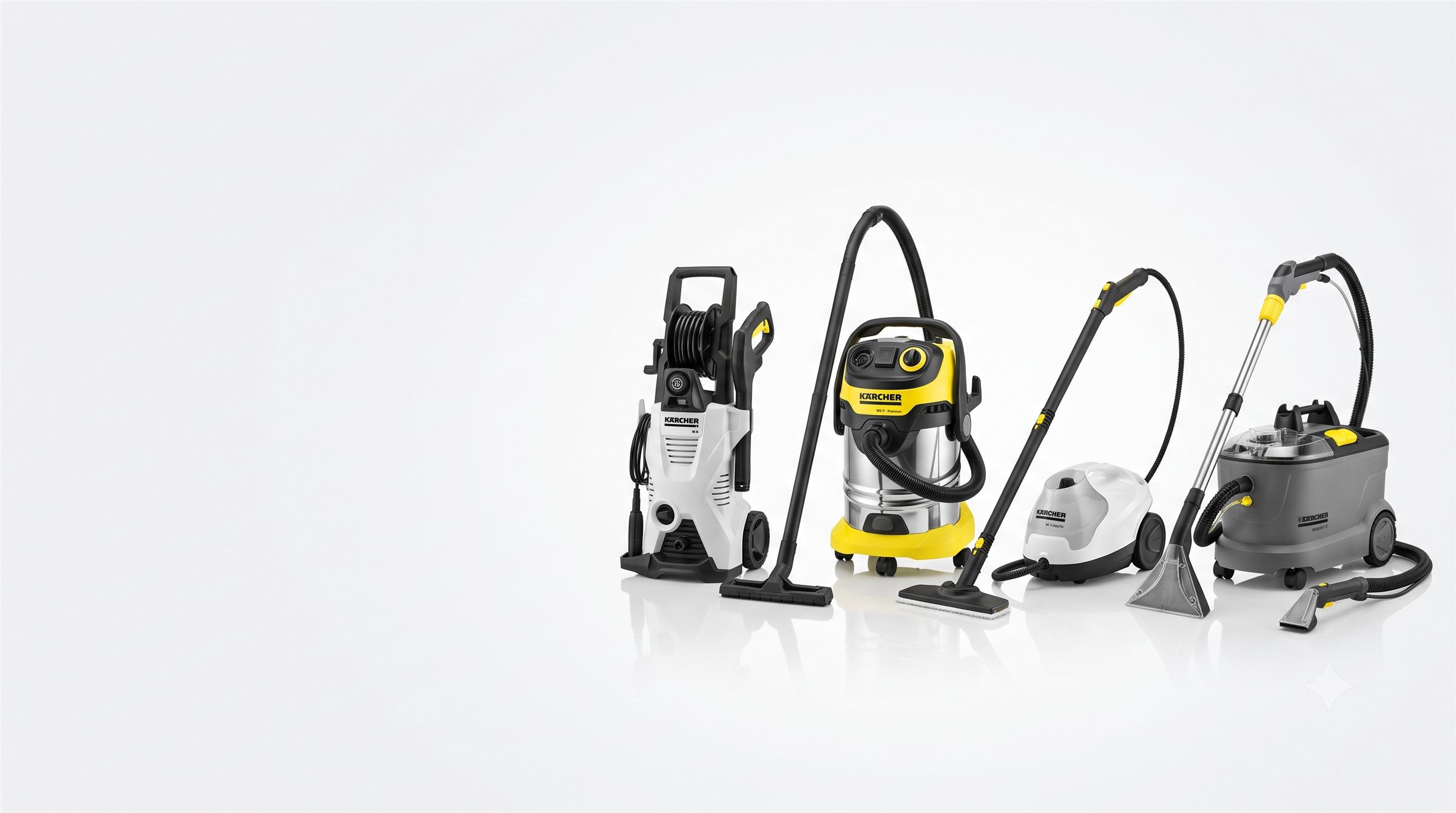 Kärcher steam cleaner, wet vacuum, construction vacuum and pressure washer available for rent